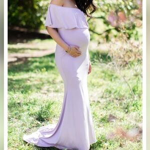 Women's PinkBlush Maternity Mermaid Photoshoot Dress Size Small